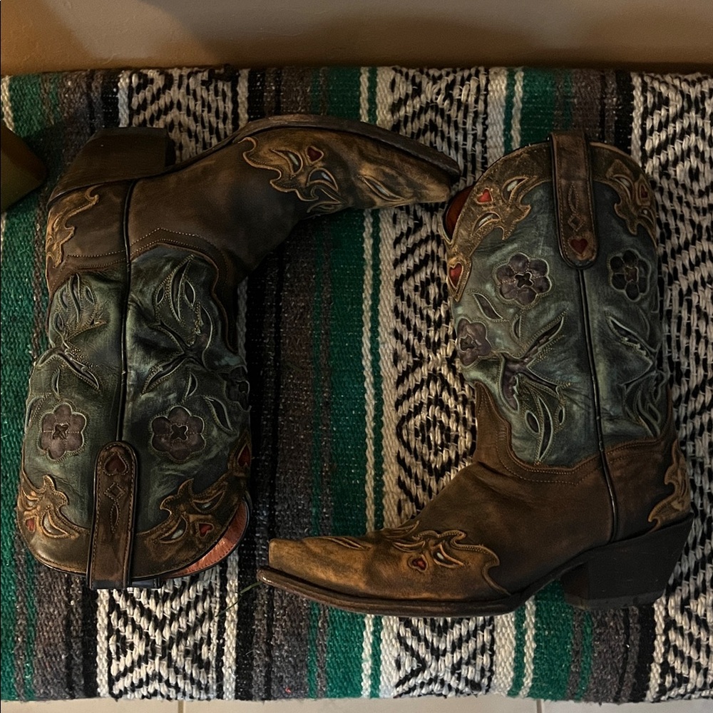 Dan Post Vintage Bluebird western cowboy boots ladies 8.5 - Picture 4 of 16